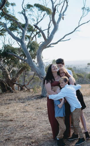 Kelly is a birth and postnatal doula in Adelaide.  This picture is of her and her four children in the country near where she grew up
